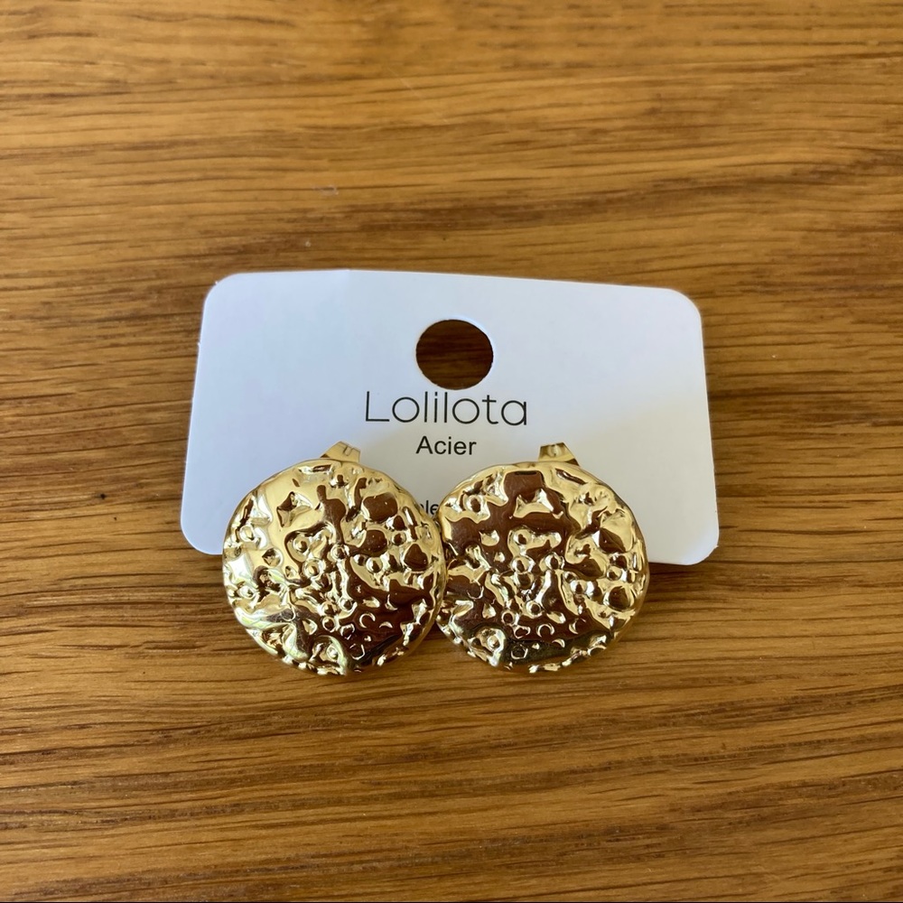 Round gold earrings NEW